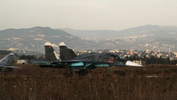 Caza ruso en la base aérea Hmeymim (Archivo) - Sputnik Mundo