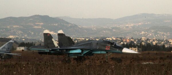 Caza ruso en la base aérea Hmeymim (Archivo) - Sputnik Mundo