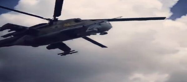 Un Mi-24 patrulla la base de Hmeymim en Siria - Sputnik Mundo