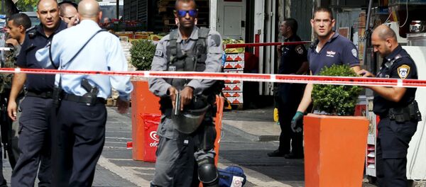 Policías israelíes en el lugar del accidente - Sputnik Mundo