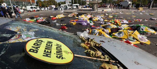 Lugar del atentado en Ankara - Sputnik Mundo