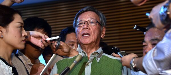 Takeshi Onaga, gobernador de la prefectura de Okinawa (archivo) - Sputnik Mundo