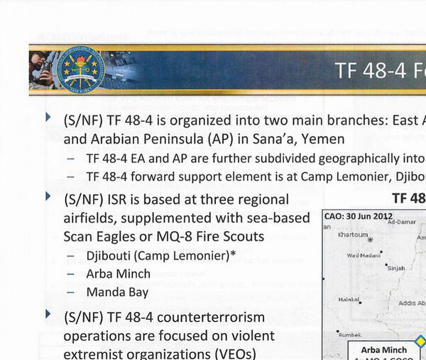 Los documentos incluyen diapositivas sobre las operaciones llevadas a cabo por una unidad secreta, Task Force 48-4 - Sputnik Mundo