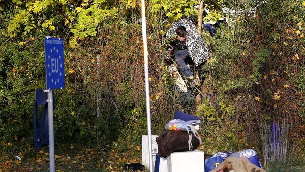 Migrante en la frontera entre Austria y Slovenia - Sputnik Mundo