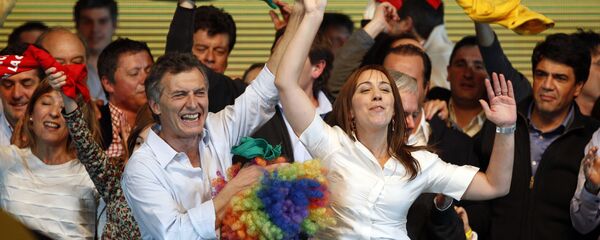 Candidato presidencial en Argentina, Mauricio Macri y candidata a gobernar la provincia de Buenos Aires, María Eugenia Vidal - Sputnik Mundo