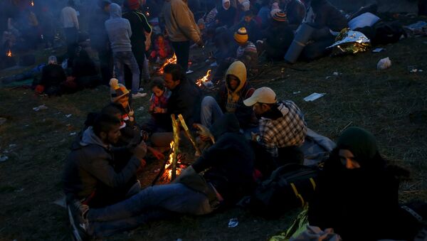 Refugiados en la frontera austríaco-eslovena - Sputnik Mundo