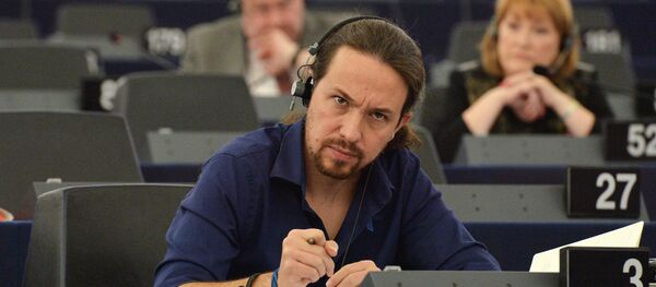 Pablo Iglesias en el Parlamento Europeo, el 27 de octubre, 2015 - Sputnik Mundo