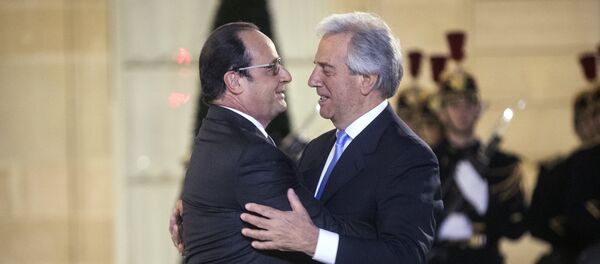 Presidente de Francia, François Hollande y presidente de Uruguay, Tabaré Vázquez - Sputnik Mundo