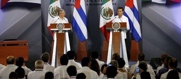 Presidente de Cuba Raúl Castro y presidente de México Enrique Peña Presidente de Cuba Raúl Castro y presidente de México Enrique Peña - Sputnik Mundo