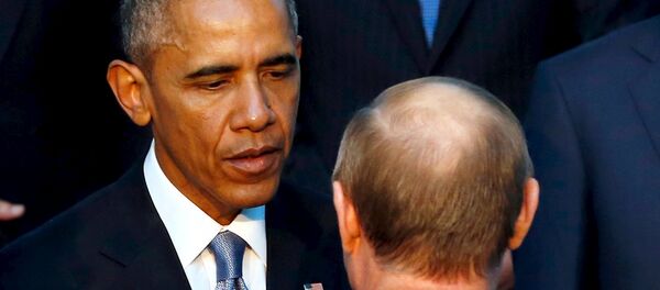 Barack Obama, presidente de EEUU y Vladímir Putin, presidente de Rusia - Sputnik Mundo