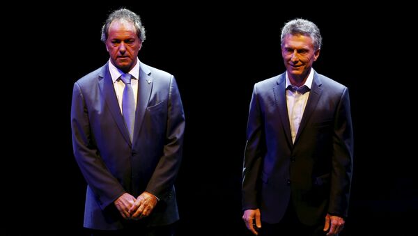 Candidatos presidenciales Daniel Scioli y Mauricio Macri - Sputnik Mundo