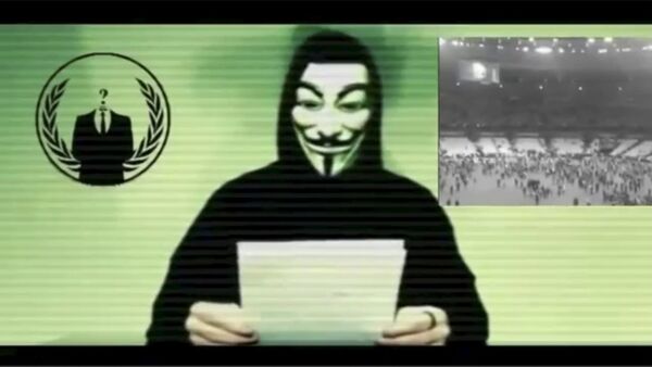 Un miembro de Anonymous (archivo) - Sputnik Mundo