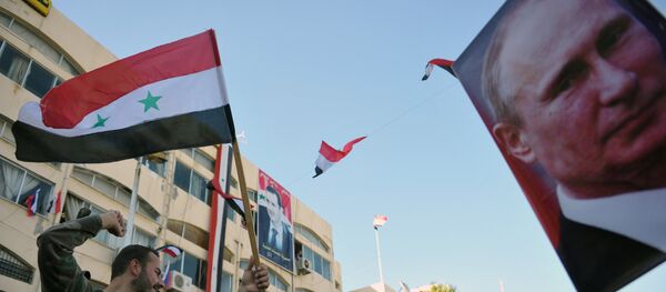 Manifestación a favor de la operación rusa en Siria - Sputnik Mundo
