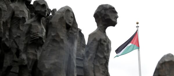 Bandera de Palestina en la sede de ONU - Sputnik Mundo