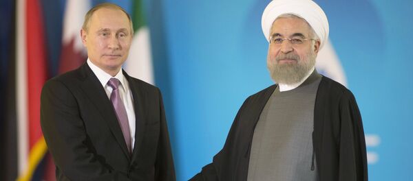 Presidente de Rusia, Vladímir Putin, y presidente de Irán, Hasán Rohani Presidente de Rusia, Vladímir Putin, y presidente de Irán, Hasán Rohani - Sputnik Mundo