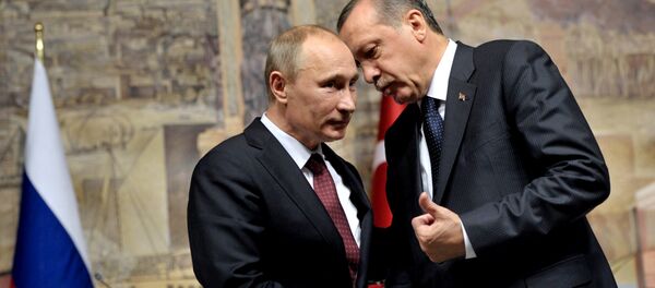 Presidente de Rusia, Vladímir Putin y presidente de Turquía, Recep Tayyip Erdogan (archivo) - Sputnik Mundo