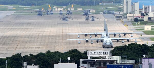 Planes and helicopters stationed at the US Marine Corps Air Station Futenma base in Ginowan, Okinawa prefecture - Sputnik Mundo