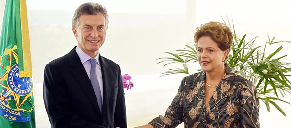 Presidente electo de Argentina, Mauricio Macri y presidenta de Brasil, Dilma Rousseff - Sputnik Mundo