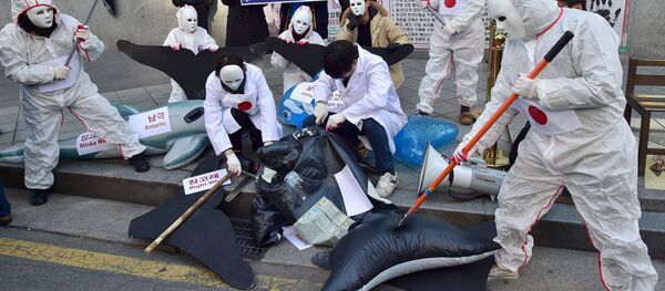 Manifestación en contra de la pesca ballenera de Japón Manifestación en contra de la pesca ballenera de Japón - Sputnik Mundo