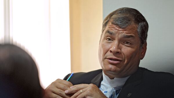 Rafael Correa, presidente de Ecuador - Sputnik Mundo