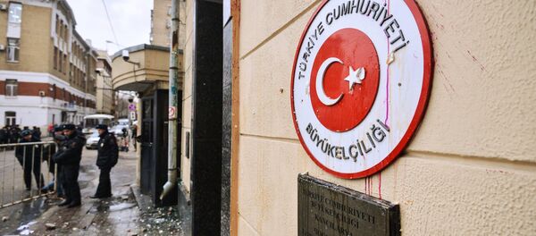 Embajada de Turquía en Moscú después de la manifestación antiturca - Sputnik Mundo