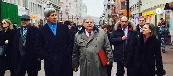 Secretario de Estado, John Kerry, durante su visita a Rusia - Sputnik Mundo