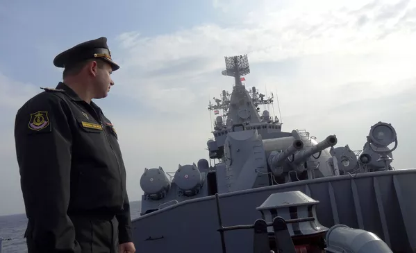 Visita de periodistas extranjeros al crucero portamisiles Moskvá Visita de periodistas extranjeros al crucero portamisiles Moskvá - Sputnik Mundo