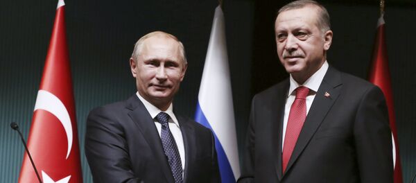 Presidente de Rusia, Vladímir Putin con su homólogo turco, Tayyip Erdogan (archivo) Presidente de Rusia, Vladímir Putin con su homólogo turco, Tayyip Erdogan (archivo) - Sputnik Mundo