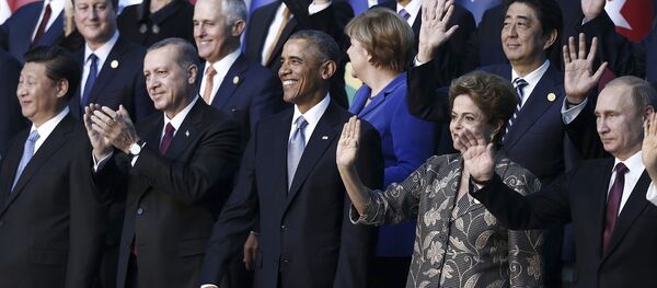 Líderes mundiales durante la cumbre de G20 en Antalya - Sputnik Mundo