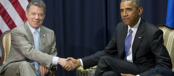 Presidente de Colombia, Juan Manuel Santos y presidente de EEUU, Barack Obama - Sputnik Mundo