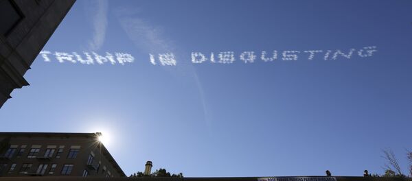 Mensaje en el cielo dice Trump es repugnante, California - Sputnik Mundo