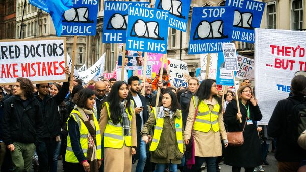 Protesta de la Asociación de Médicos Británicos (archivo) - Sputnik Mundo