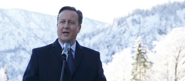 David Cameron, el primer ministro de Reino Unido, durante un encuentro con dirigentes de la Unión Social Cristiana de Baviera - Sputnik Mundo