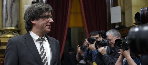Carles Puigdemont, elegido presidente de Cataluña Carles Puigdemont, elegido presidente de Cataluña - Sputnik Mundo