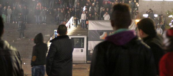 La celebración del Año Nuevo cerca de la estación central de trenes en Colonia - Sputnik Mundo