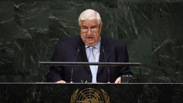 Ministro de Exteriores de Siria, Walid Muallem durante la 69º sesión de la Asamblea General de la ONU - Sputnik Mundo