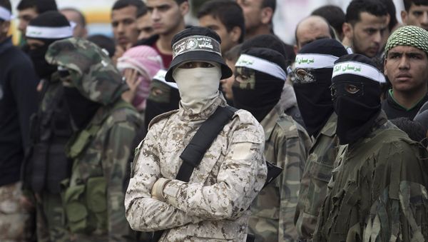 Los miembros de las Brigadas al Qasam Los miembros de las Brigadas al Qasam - Sputnik Mundo
