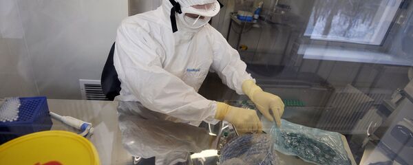 Un microbiólogo ruso trabajando en un laboratorio - Sputnik Mundo