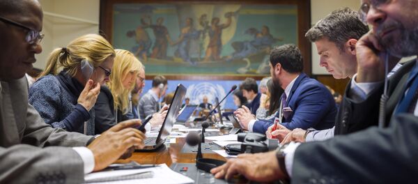 Periodistas durante negociaciones en Ginebra - Sputnik Mundo