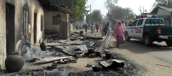 Lugar del atentado cometido por el grupo Boko Haram en Nugeria Lugar del atentado cometido por el grupo Boko Haram en Nugeria - Sputnik Mundo