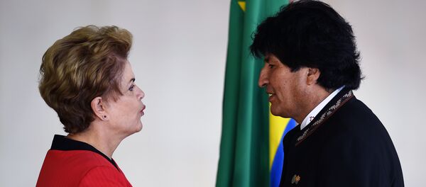 La presidenta de Brasil, Dilma Rousseff, y el presidente de Bolivia, Evo Morales (archivo) - Sputnik Mundo