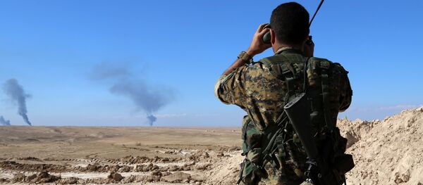 Un combatiente vigila la frontera entre Siria e Irak - Sputnik Mundo