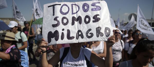 Activistas de Tupac Amaru exigen liberación de Milagro Sala (archivo) - Sputnik Mundo