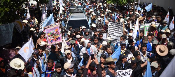 Una marcha de protesta de campesinos en Guatemala (archivo) - Sputnik Mundo