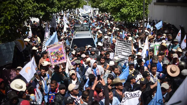 Una marcha de protesta de campesinos en Guatemala - Sputnik Mundo