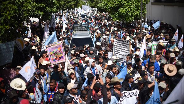 Una marcha de protesta de campesinos en Guatemala (archivo) - Sputnik Mundo