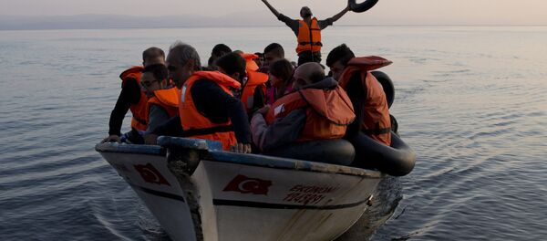 Refugiados en el mar Egeo Refugiados en el mar Egeo - Sputnik Mundo