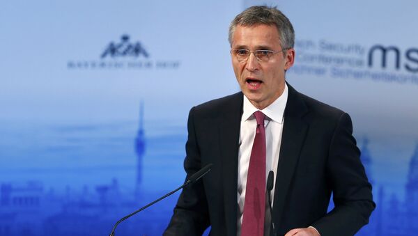 Jens Stoltenberg, el secretario general de la OTAN, durante la Conferencia de Seguridad de Múnich - Sputnik Mundo