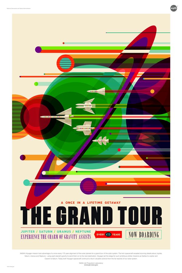 Cartel promocional del turismo espacial. Grand tour.  - Sputnik Mundo