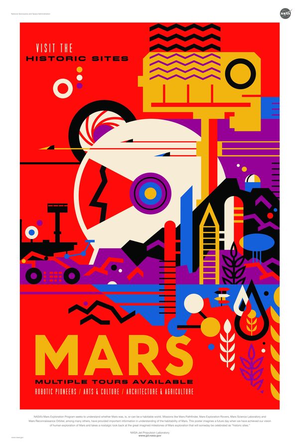 Cartel promocional del turismo espacial. Mars.  - Sputnik Mundo